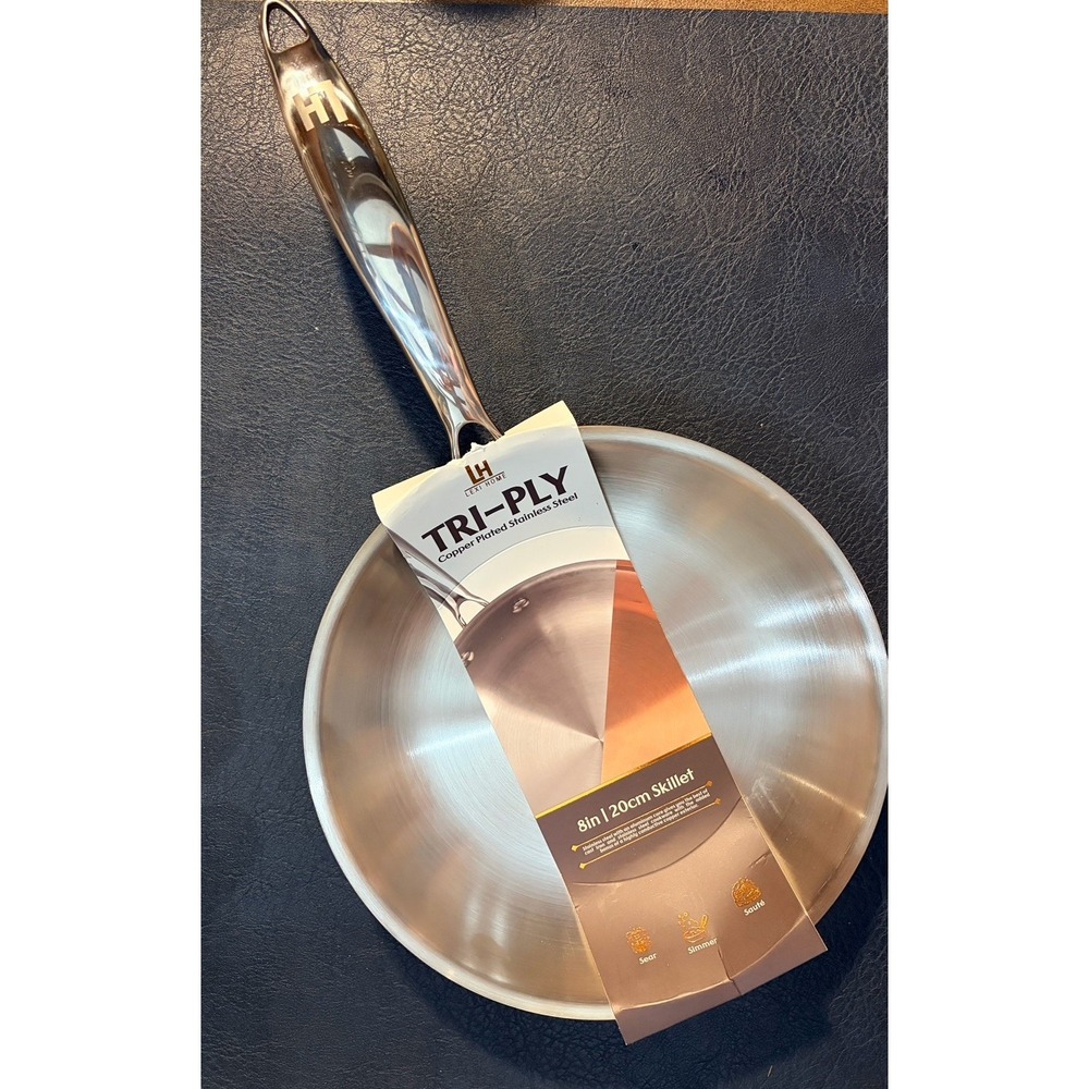 Lexi Home Copper Plated 8-inch Tri-Ply Stainless Steel Skillet Frying Pan